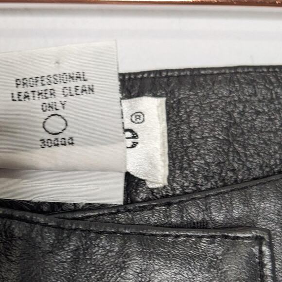 Bagatelle Vintage Black Leather Pants Relaxed Fit High Waist Size 4P - Picture 7 of 8